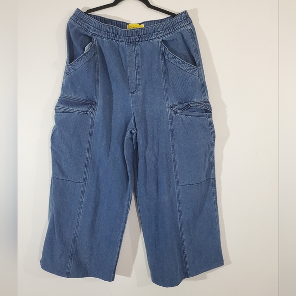 Circus NY Denim - 💚 Cargo Denim Jeans Circus NY Size XL Elastic Waist Cropped EUC